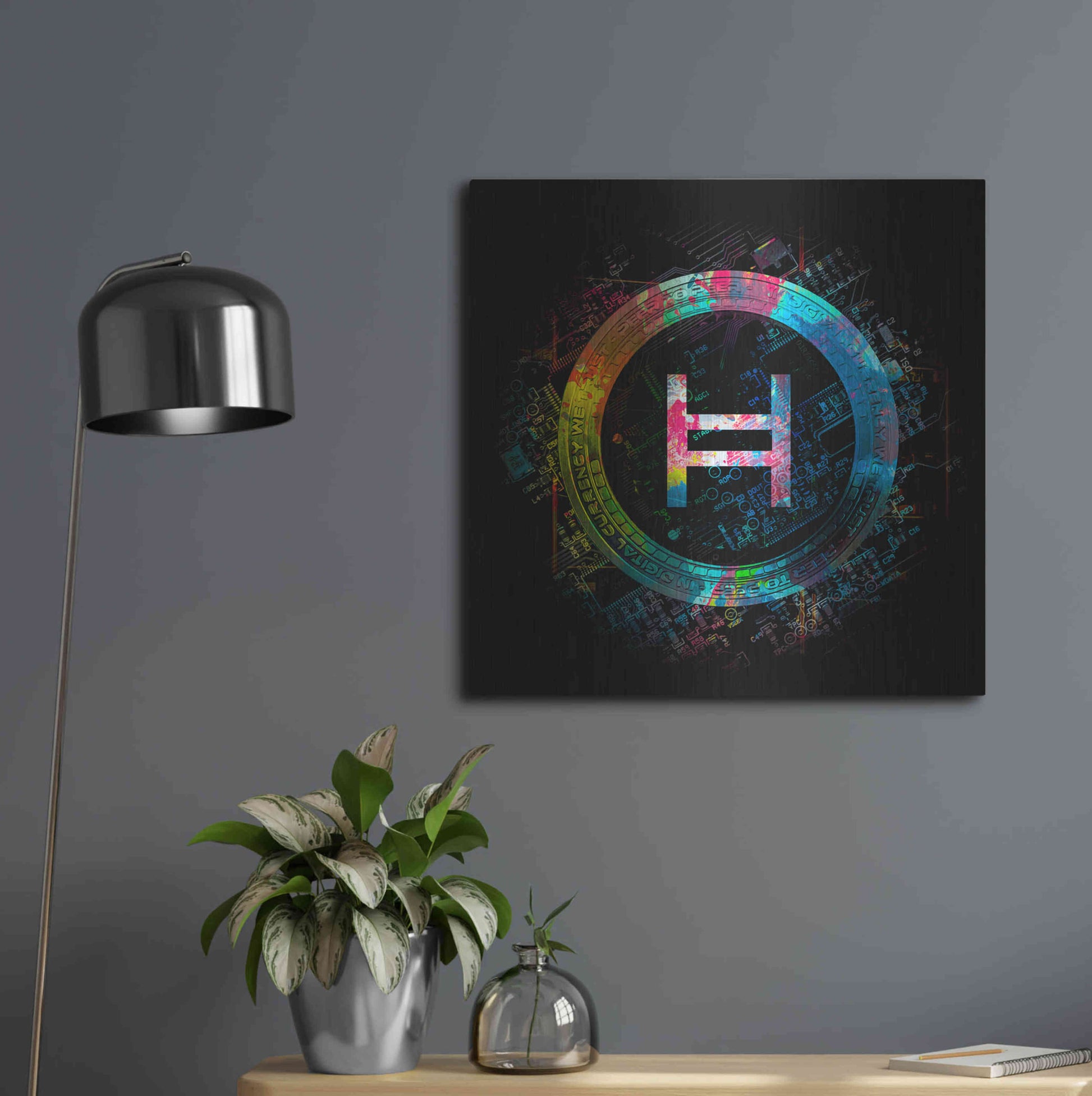 Luxe Metal Art 'HBAR Hedera Crypto' by Luxe Metal Art Portfolio,24x24