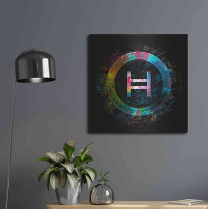 Luxe Metal Art 'HBAR Hedera Crypto' by Luxe Metal Art Portfolio,24x24