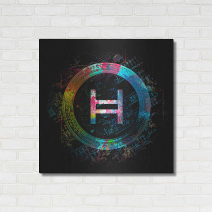 Luxe Metal Art 'HBAR Hedera Crypto' by Luxe Metal Art Portfolio,36x36