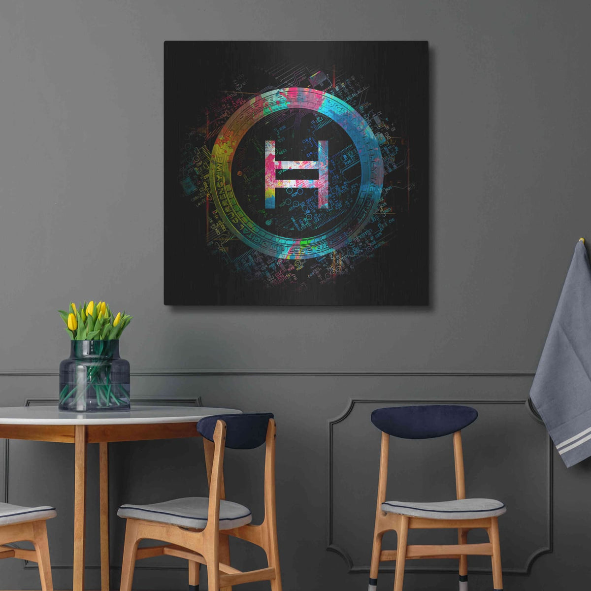 'HBAR Hedera Crypto' by Valentyn Artemenko – Metal Wall Art, 36x36 room view