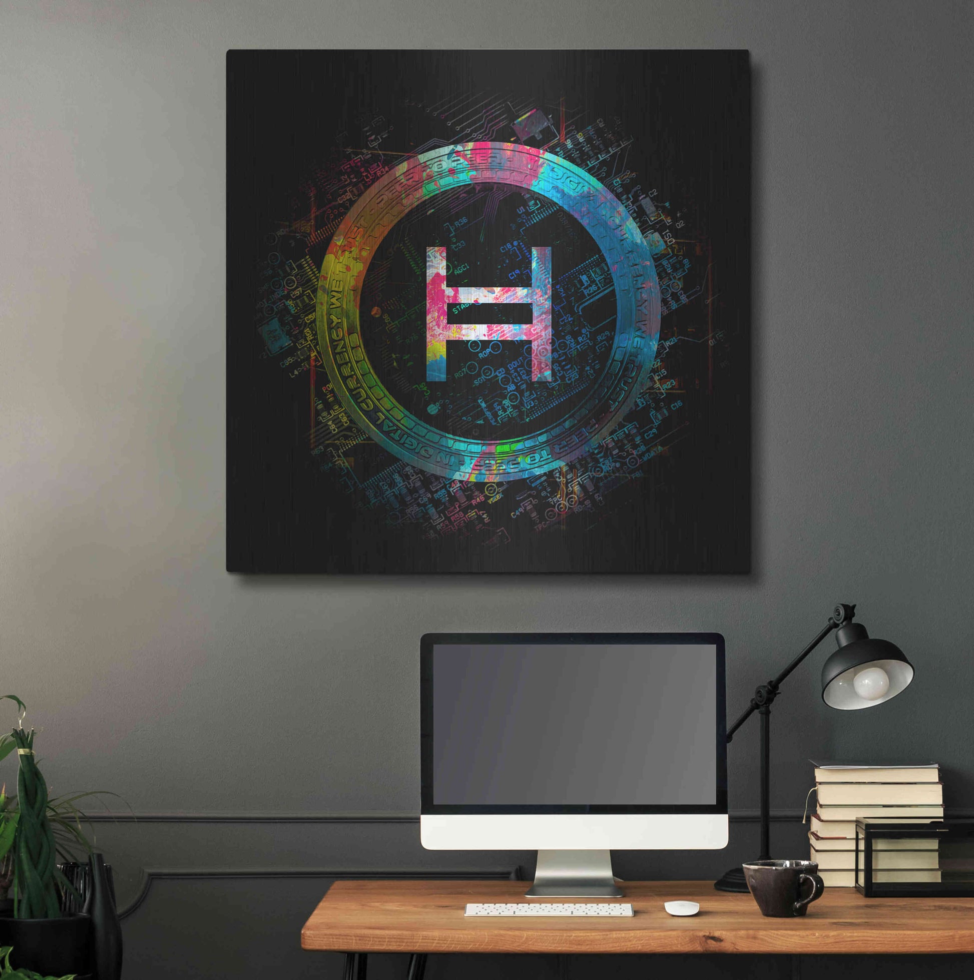 Luxe Metal Art 'HBAR Hedera Crypto' by Luxe Metal Art Portfolio,36x36