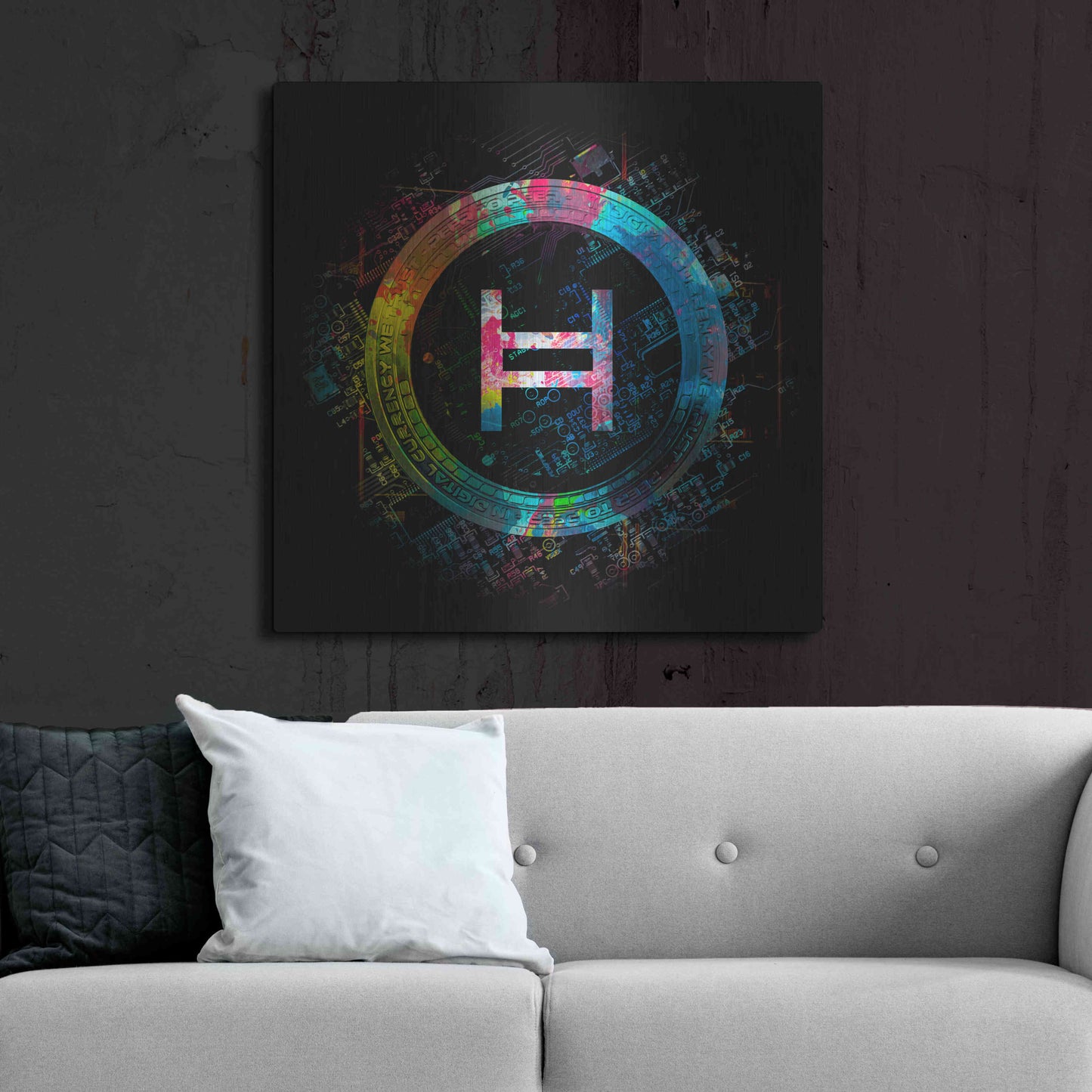 Luxe Metal Art 'HBAR Hedera Crypto' by Luxe Metal Art Portfolio,36x36