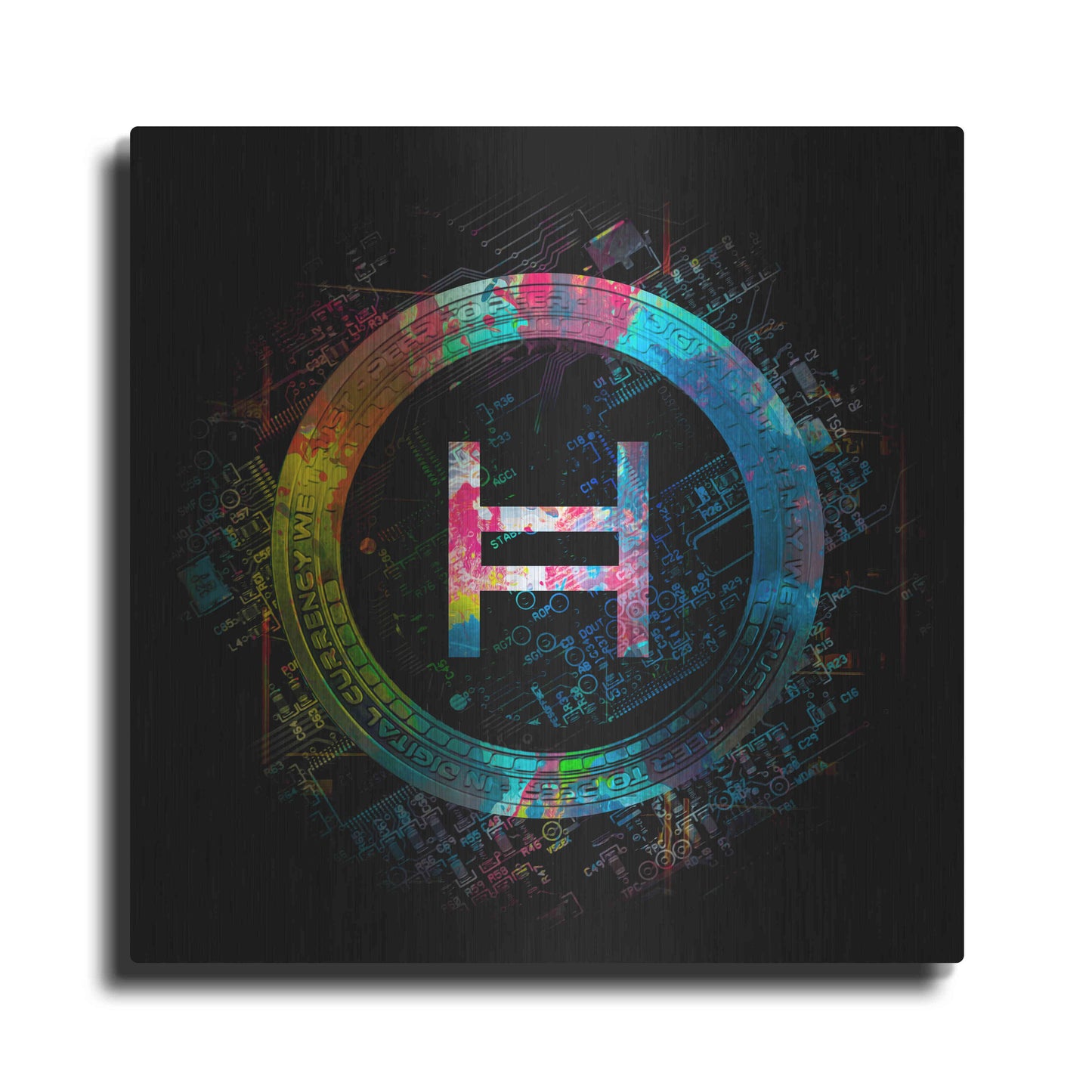 Luxe Metal Art 'HBAR Hedera Crypto' by Luxe Metal Art Portfolio