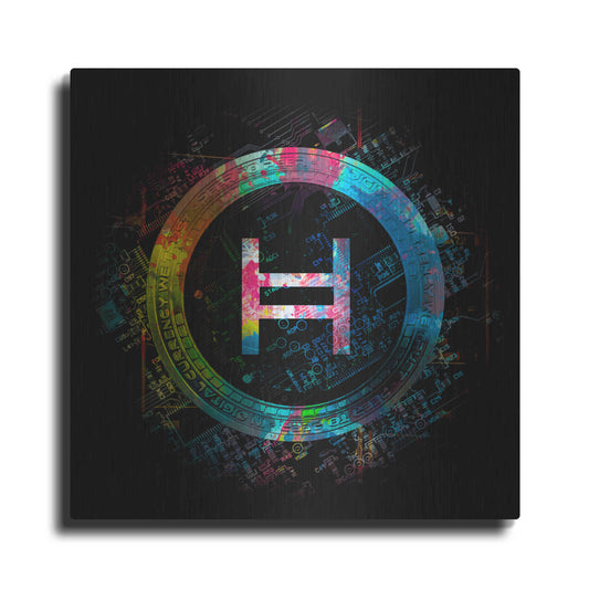Luxe Metal Art 'HBAR Hedera Crypto' by Luxe Metal Art Portfolio