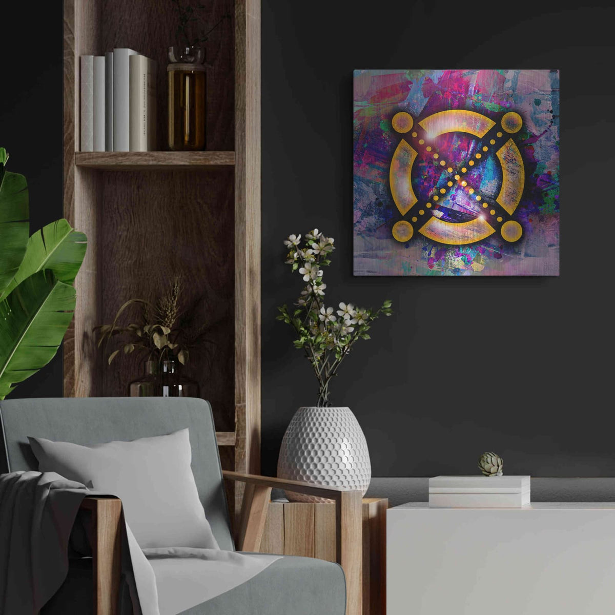 'EGLD Elrond Crypto' by Valentyn Artemenko – Metal Wall Art, 24x24 room view