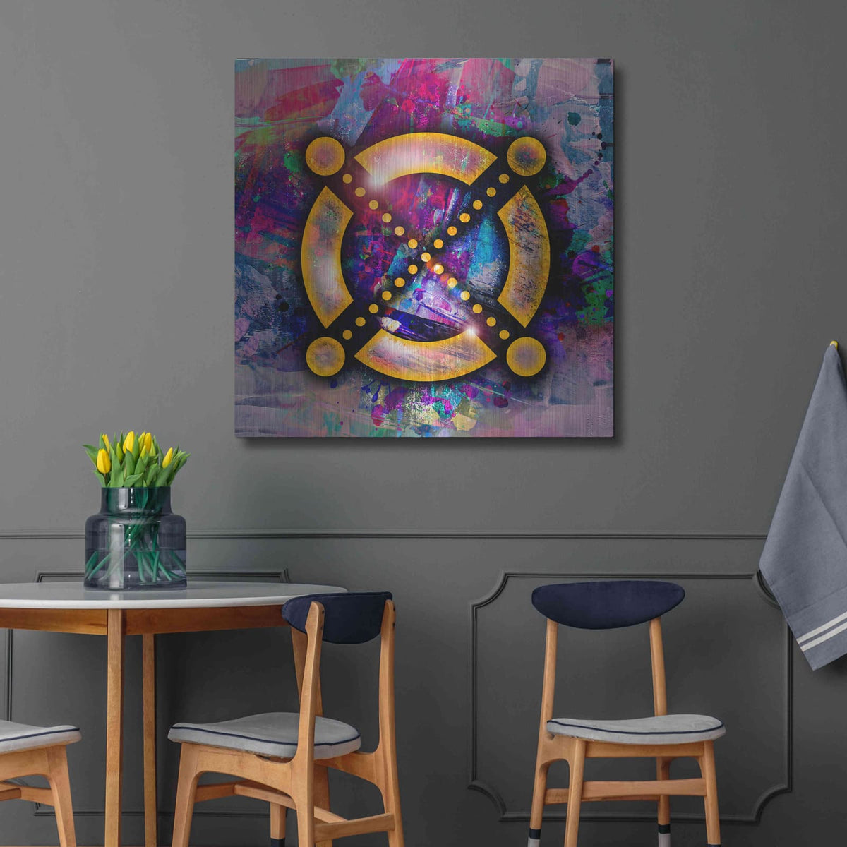 'EGLD Elrond Crypto' by Valentyn Artemenko – Metal Wall Art, 36x36 room view