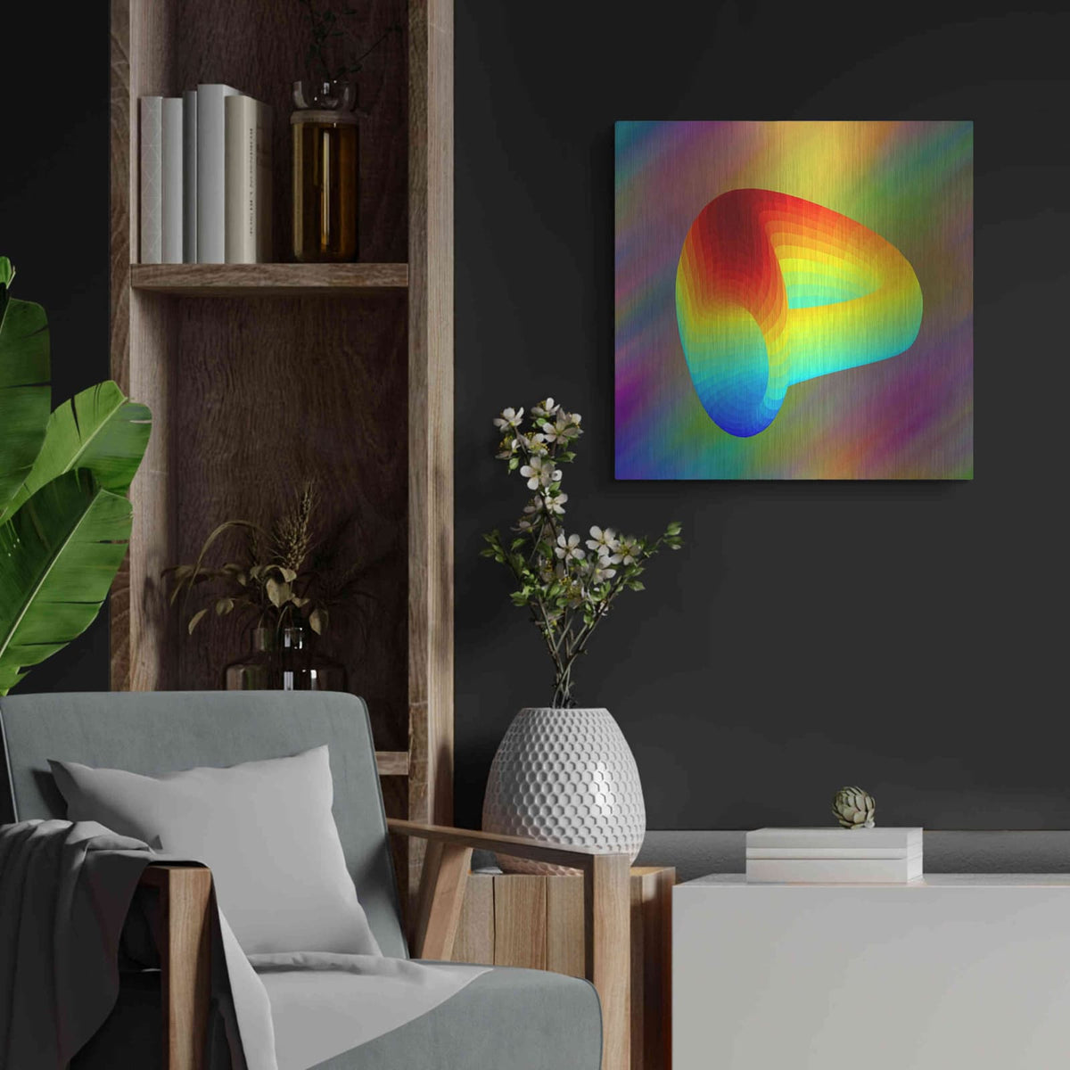 'Curve DAO CRV Crypto' by Valentyn Artemenko – Metal Wall Art, 24x24 room view