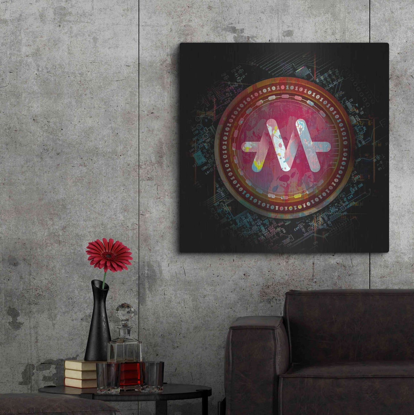 Luxe Metal Art 'Meld Crypto' by Luxe Metal Art Portfolio,36x36