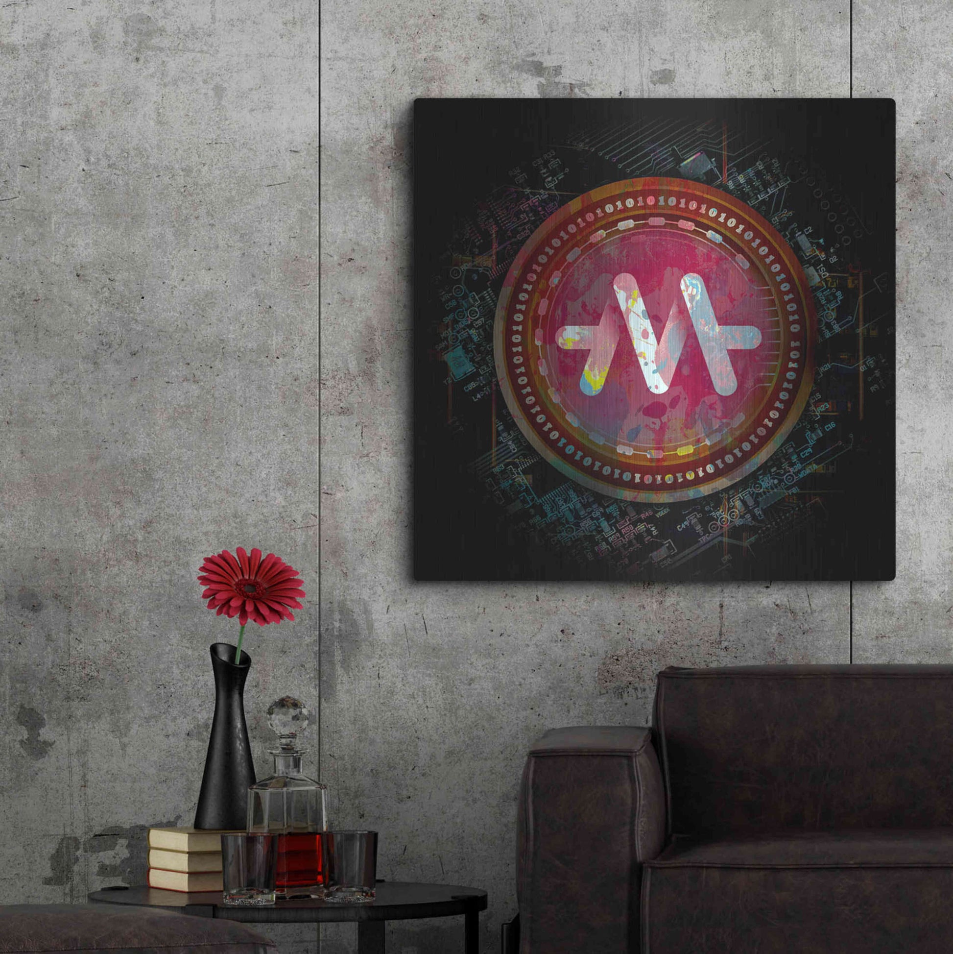 Luxe Metal Art 'Meld Crypto' by Luxe Metal Art Portfolio,36x36