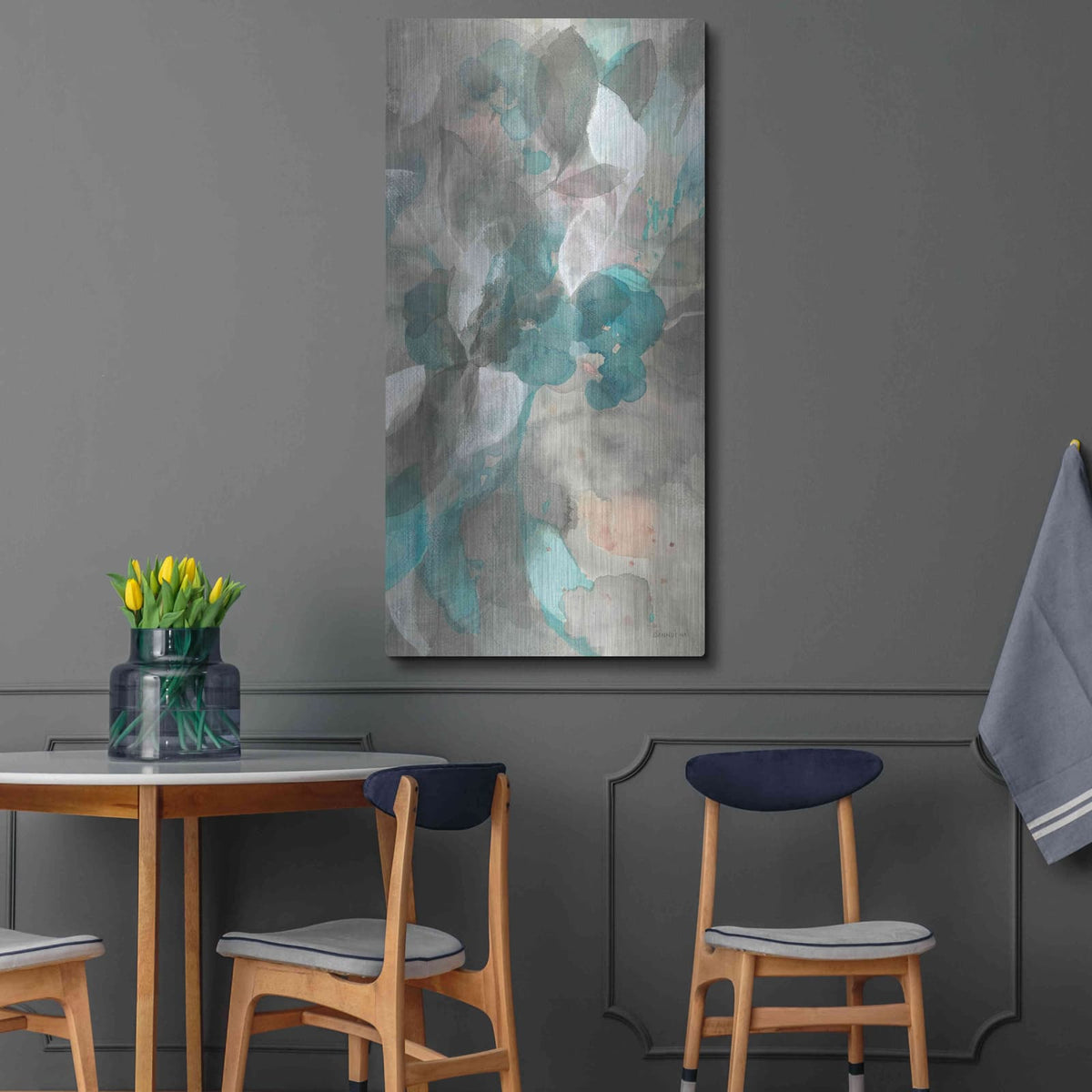 'Abstract Nature III' by Danhui Nai – Metal Wall Art, 24x48 room view