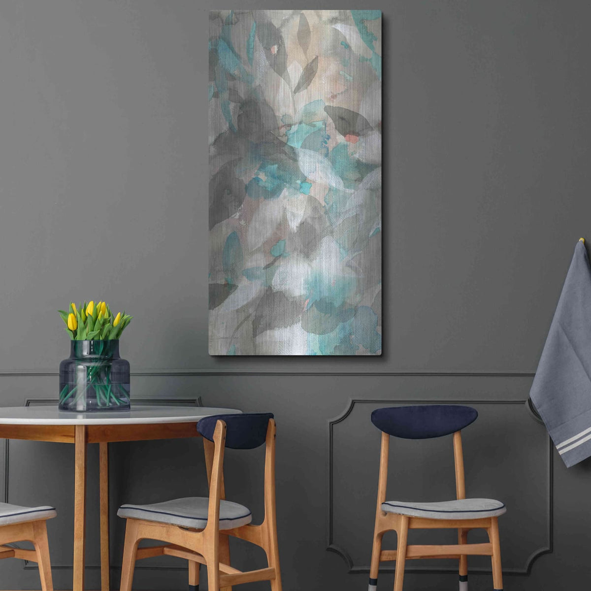 'Abstract Nature II' by Danhui Nai – Metal Wall Art, 24x48 room view