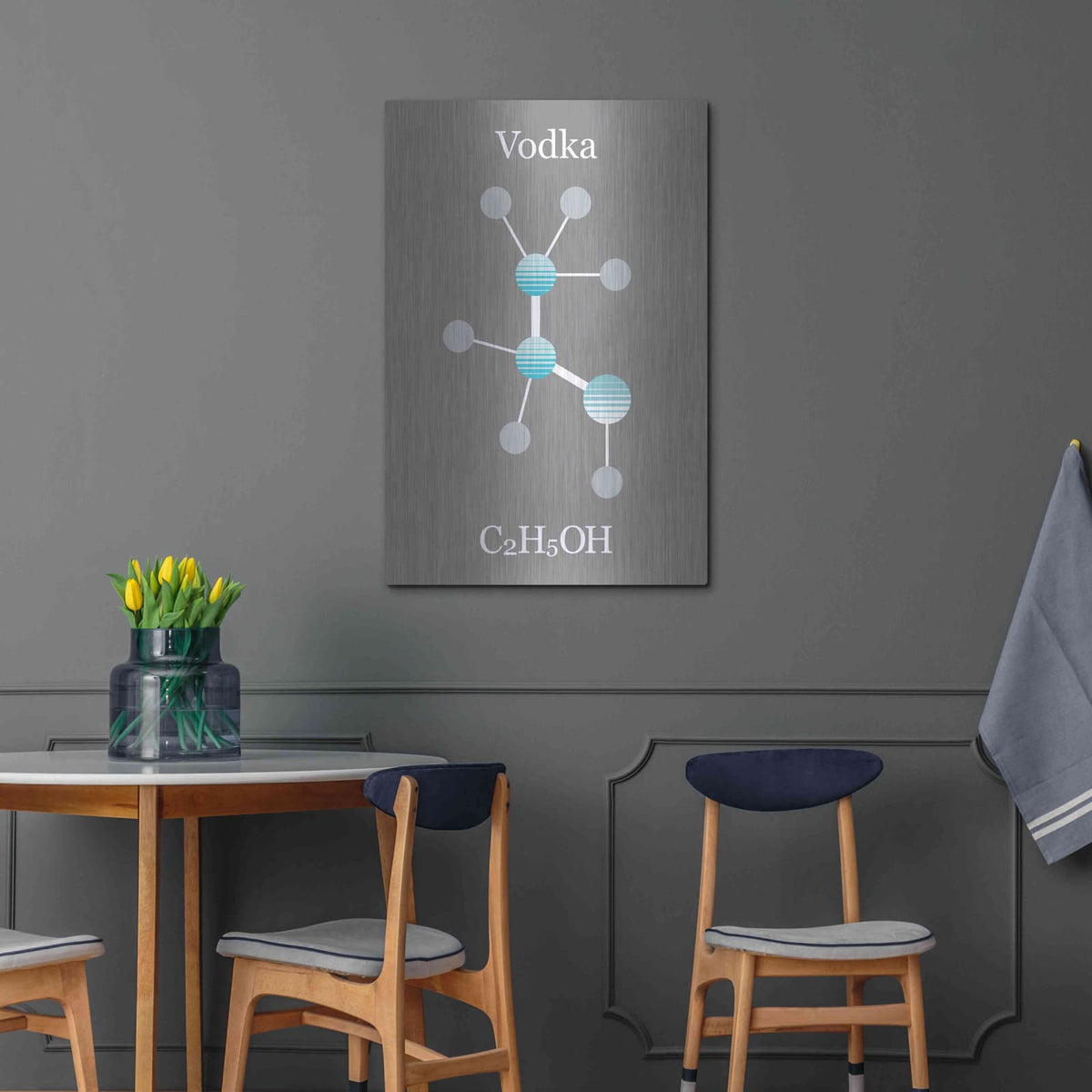 'Vodka Molecule' by Maxim – Metal Wall Art, 24x36 room view