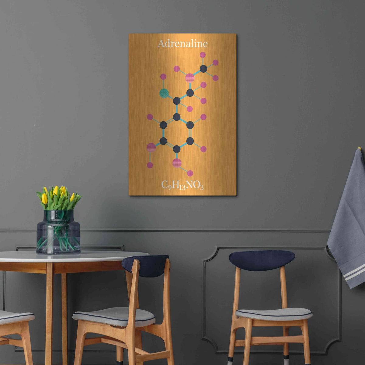 'Adrenaline Molecule II' by Maxim – Metal Wall Art, 24x36 room view