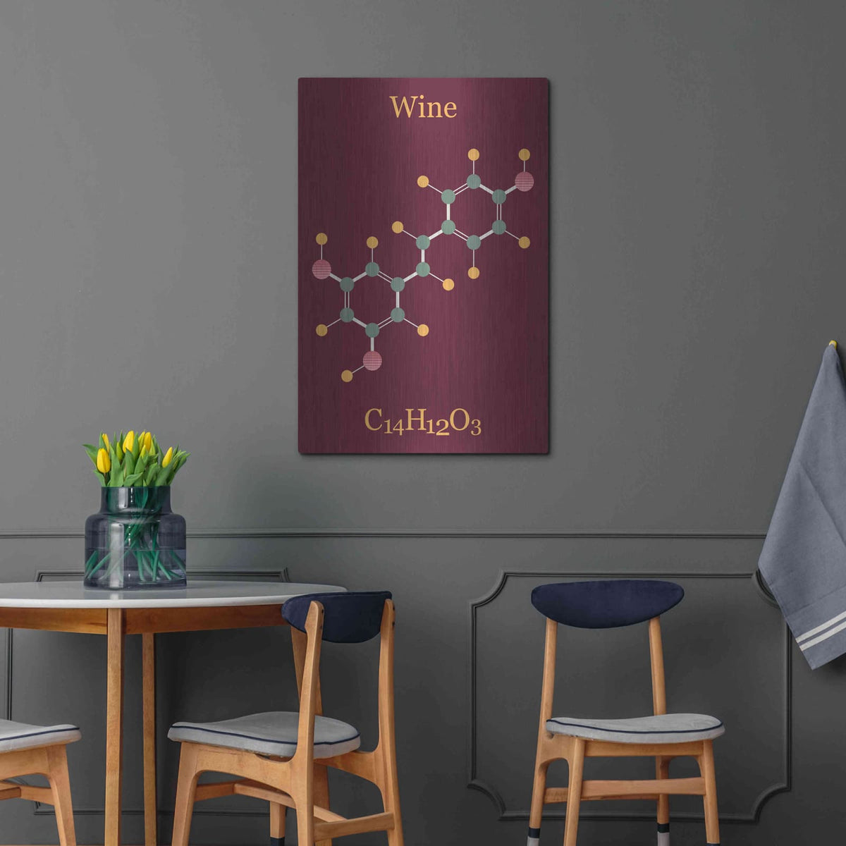 'Wine Molecule' by Maxim – Metal Wall Art, 24x36 room view