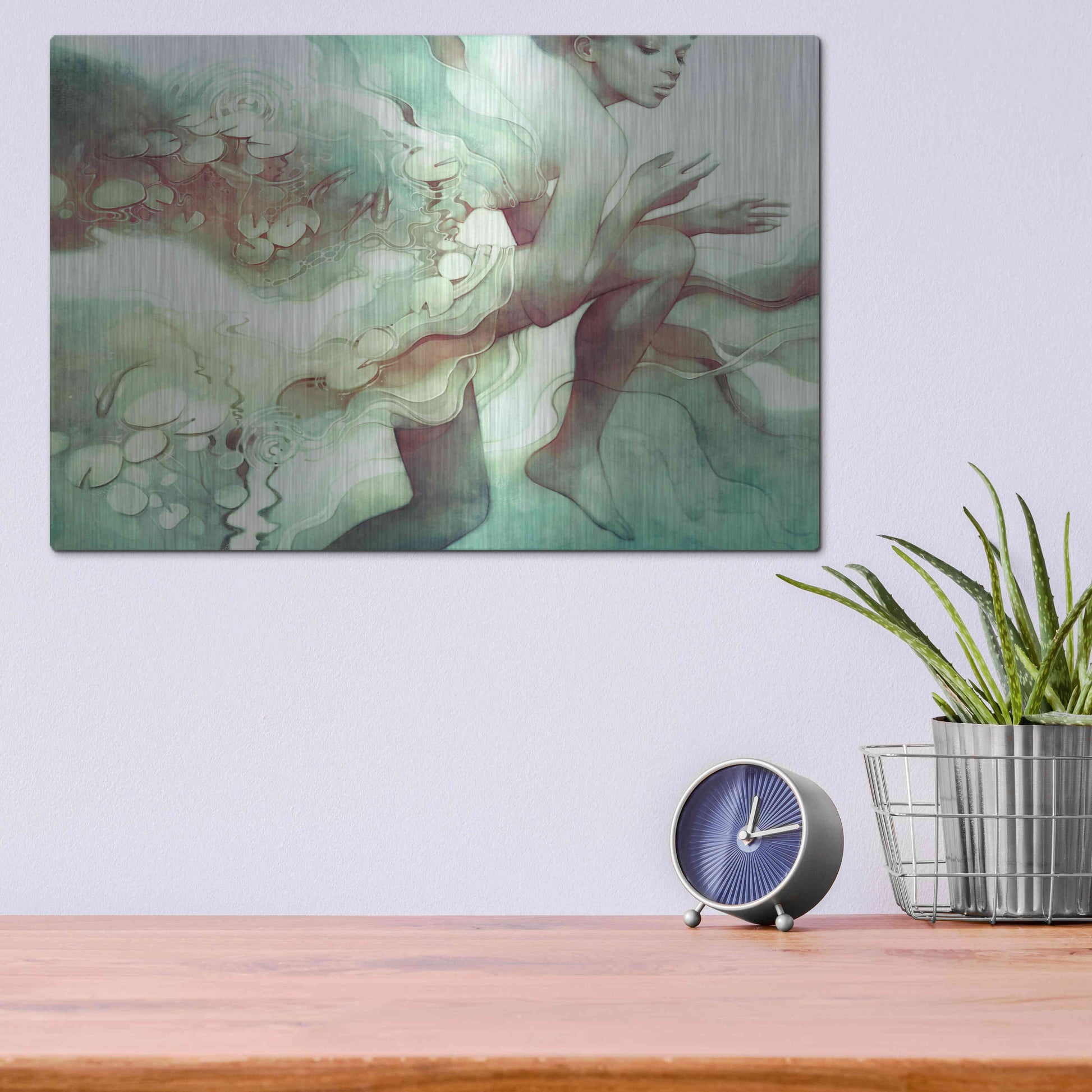 Luxe Metal Art 'Flood' by Anna Dittman, Metal Wall Art,16x12