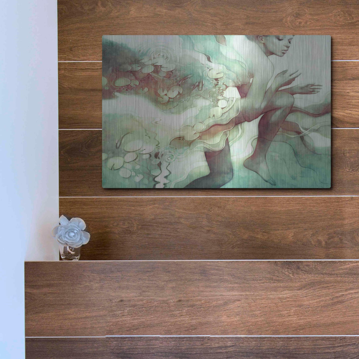 Luxe Metal Art 'Flood' by Anna Dittman, Metal Wall Art,16x12