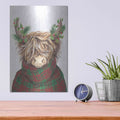 'Christmas Highland Cow' by Diane Kater – Metal Wall Art, 12x16 room view