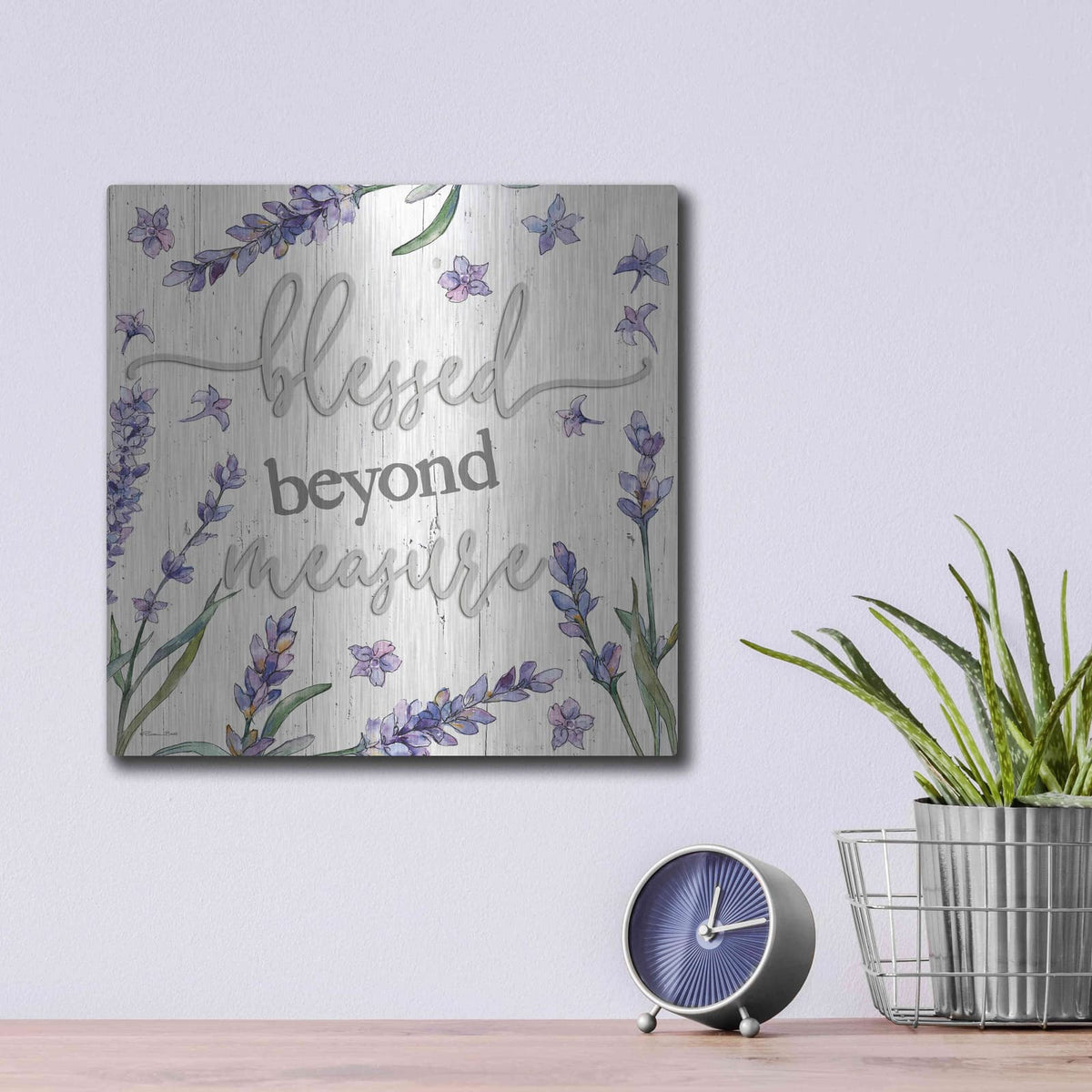 'Blessed Beyond Measure' by Susie Boyer – Metal Wall Art, 12x12 room view