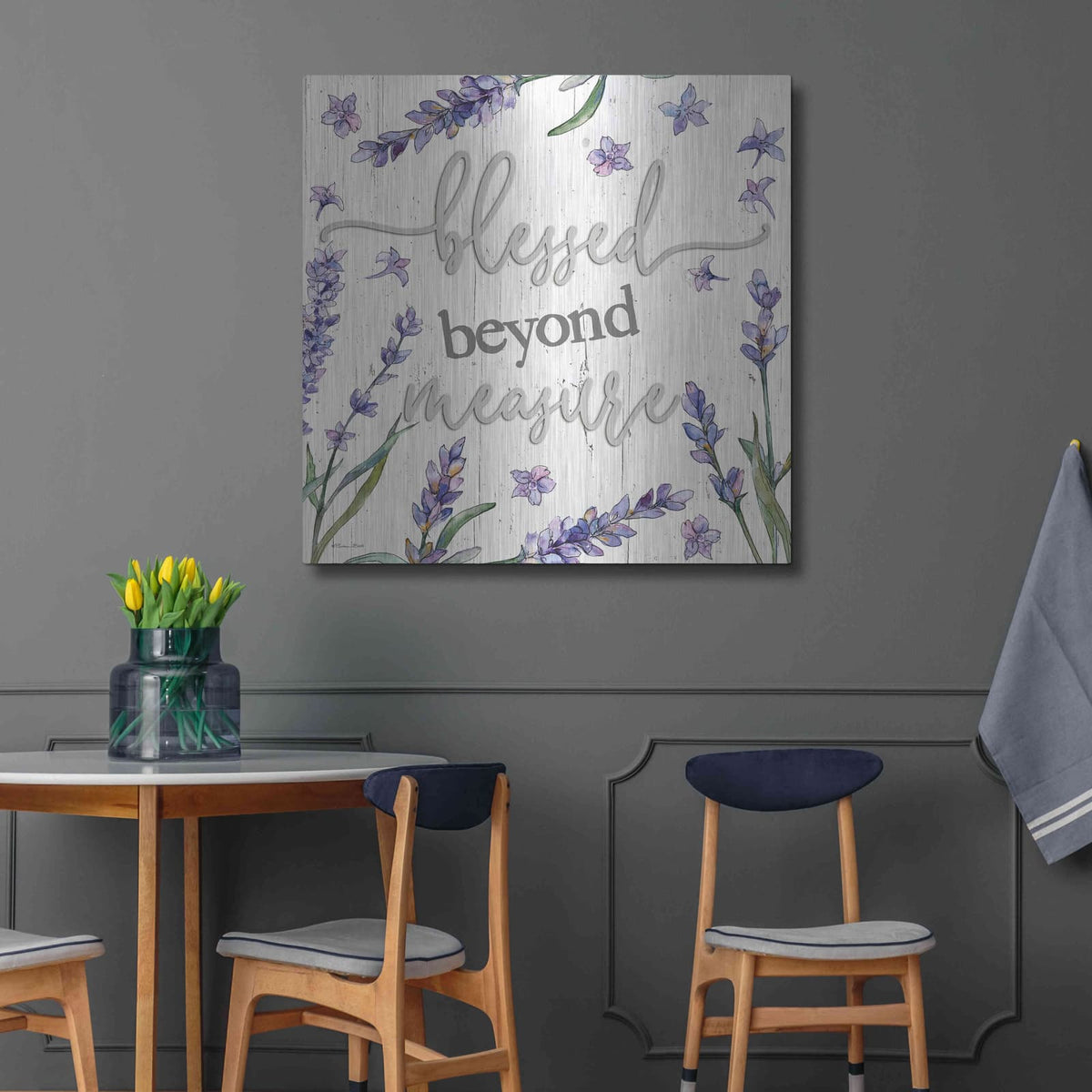 'Blessed Beyond Measure' by Susie Boyer – Metal Wall Art, 36x36 room view