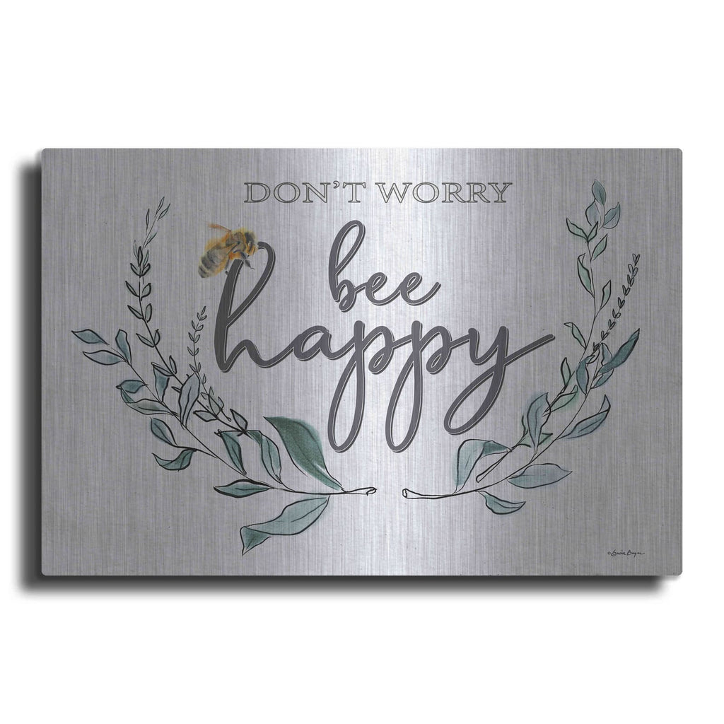 'Don'T Worry Bee Happy' by Susie Boyer – Metal Wall Art