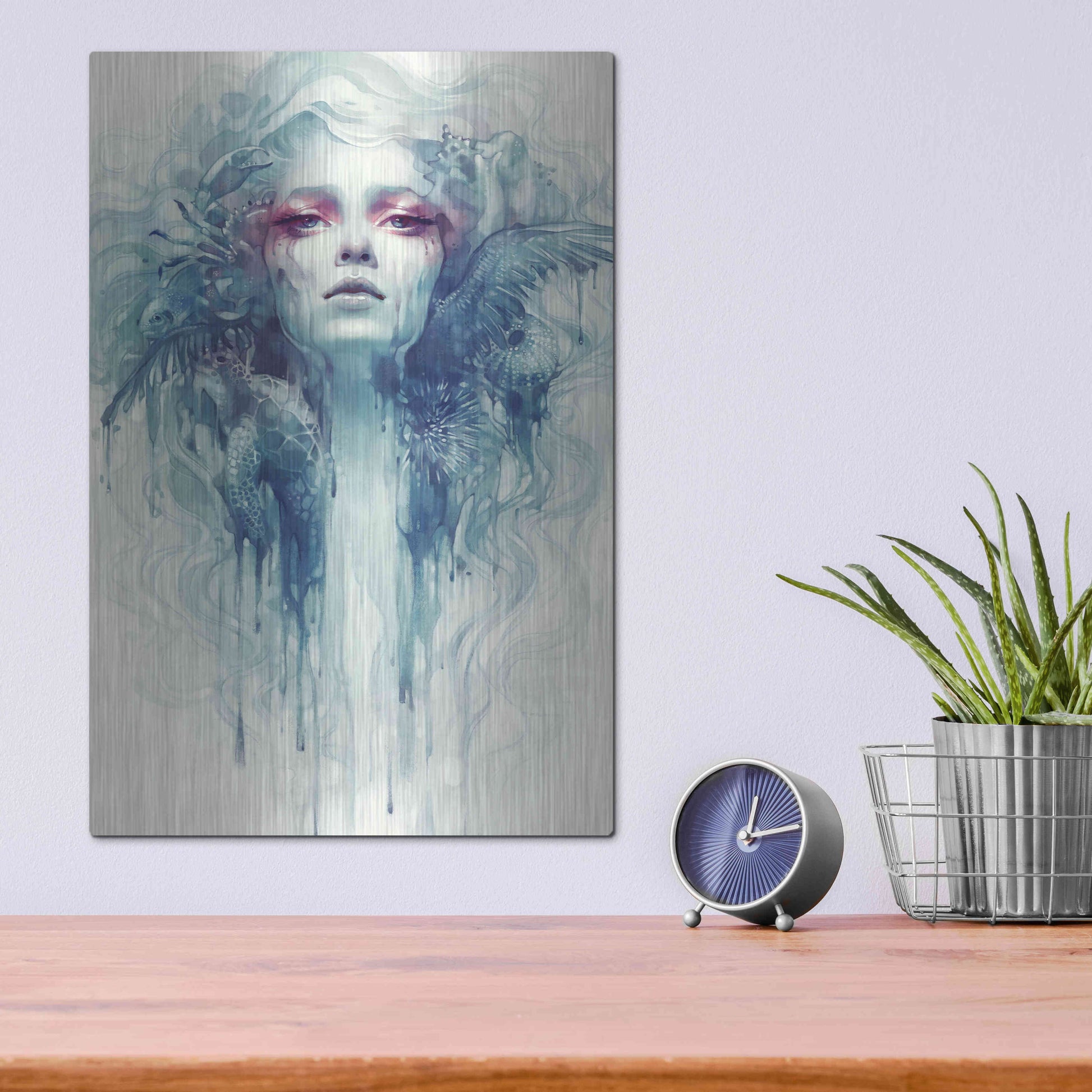 Luxe Metal Art 'Oil' by Anna Dittman, Metal Wall Art,12x16