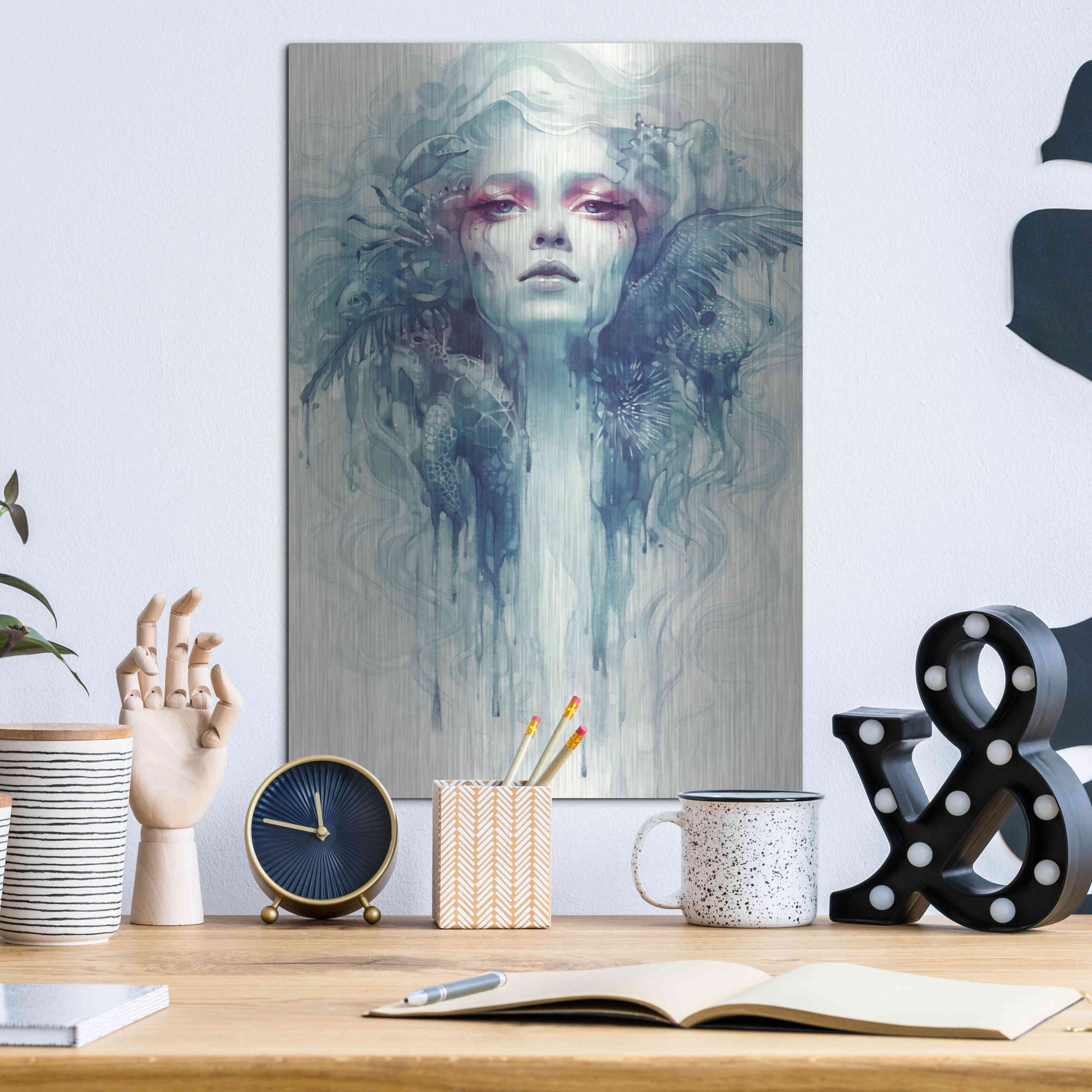 Luxe Metal Art 'Oil' by Anna Dittman, Metal Wall Art,12x16