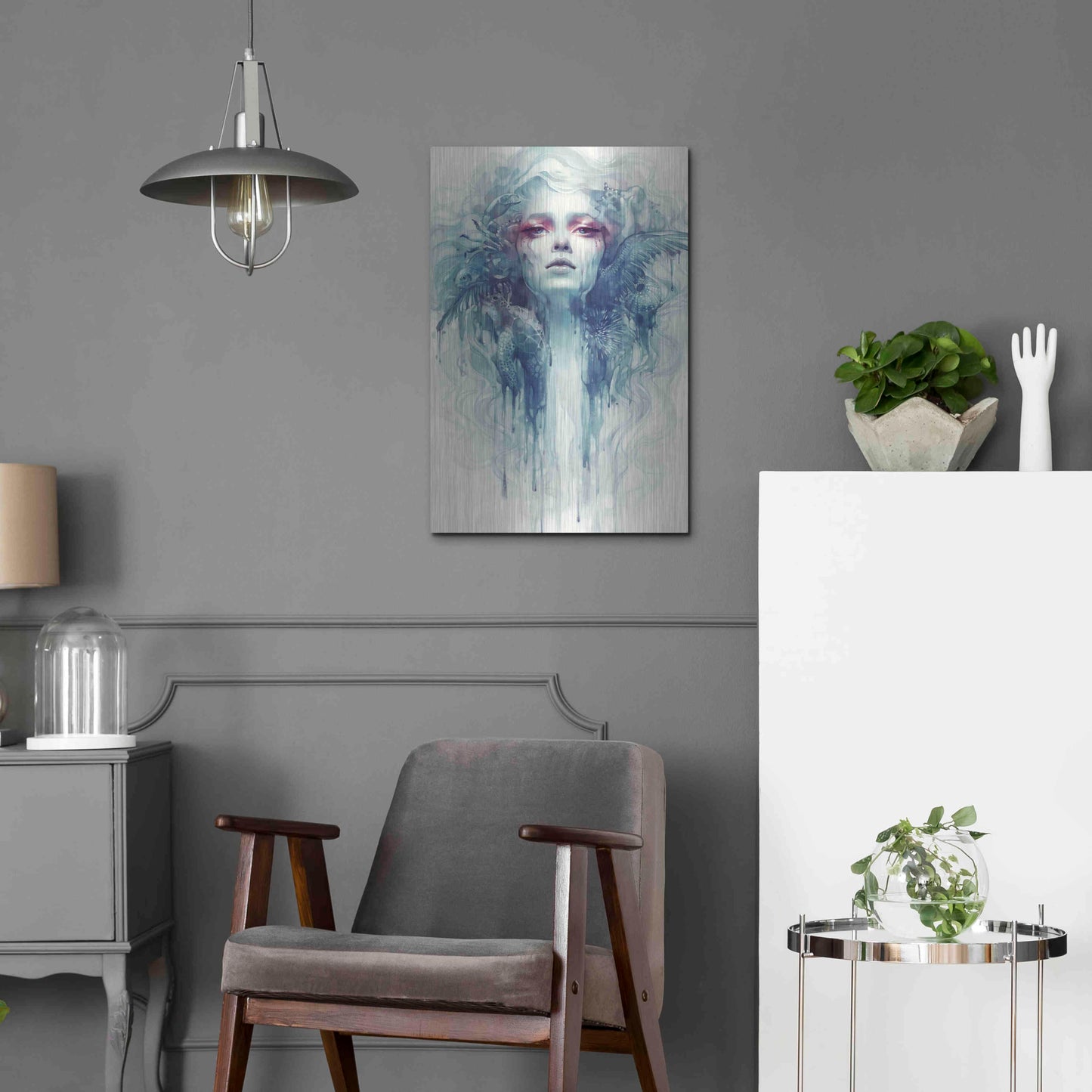 Luxe Metal Art 'Oil' by Anna Dittman, Metal Wall Art,16x24