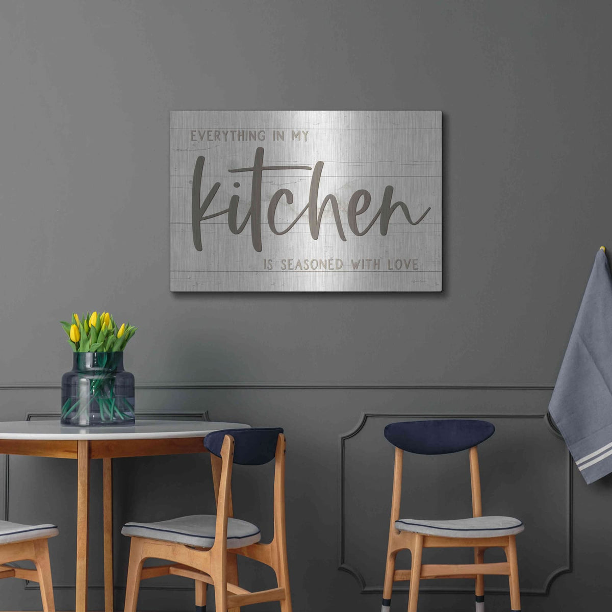 'Seasoned With Love Kitchen' by Susie Boyer – Metal Wall Art, 36x24 room view