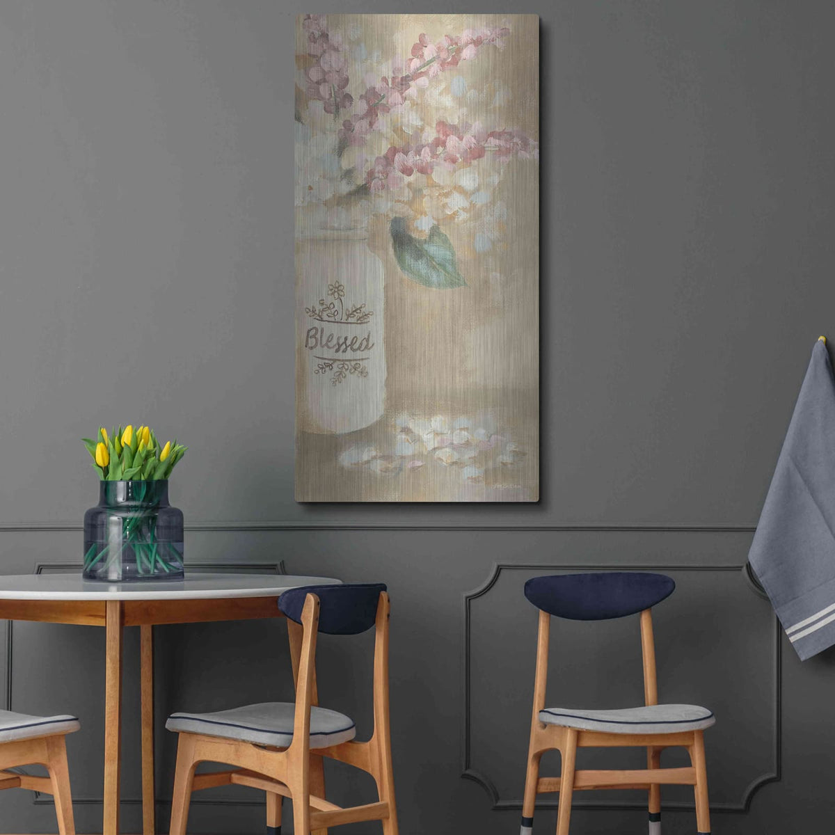 'Blessed Flowers' by Pam Britton – Metal Wall Art, 24x48 room view