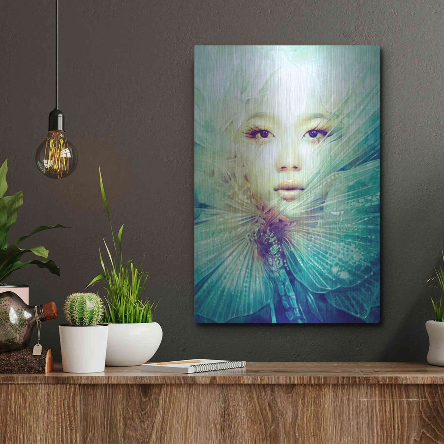 Luxe Metal Art 'Locust' by Anna Dittman, Metal Wall Art,12x16