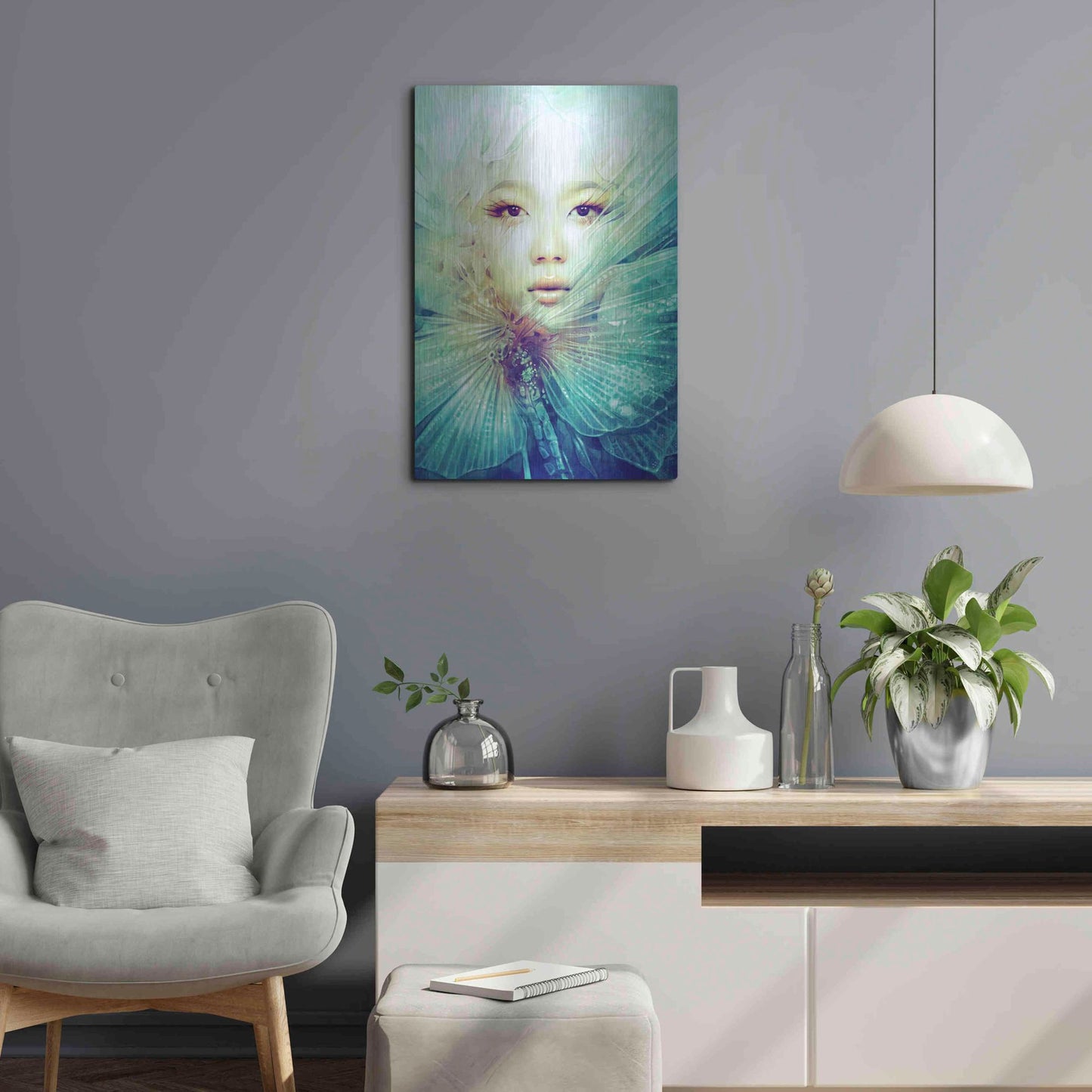 Luxe Metal Art 'Locust' by Anna Dittman, Metal Wall Art,16x24