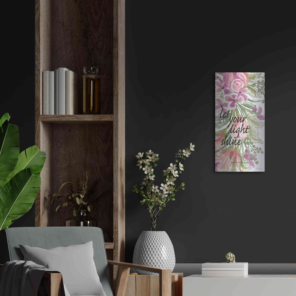 'Let Your Light Shine II' by Cindy Jacobs – Metal Wall Art, 12x24 room view