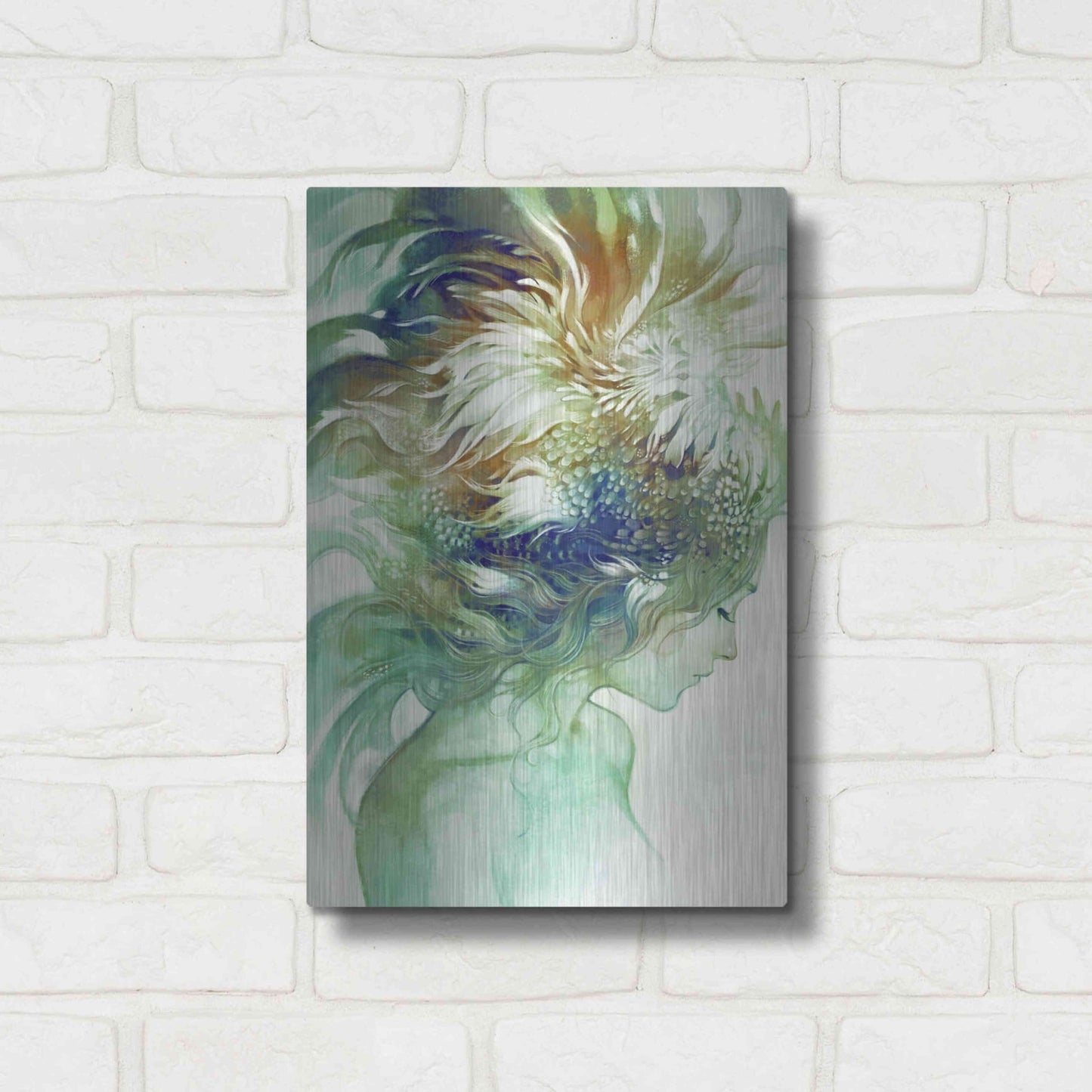 Luxe Metal Art 'Comb' by Anna Dittman, Metal Wall Art,12x16