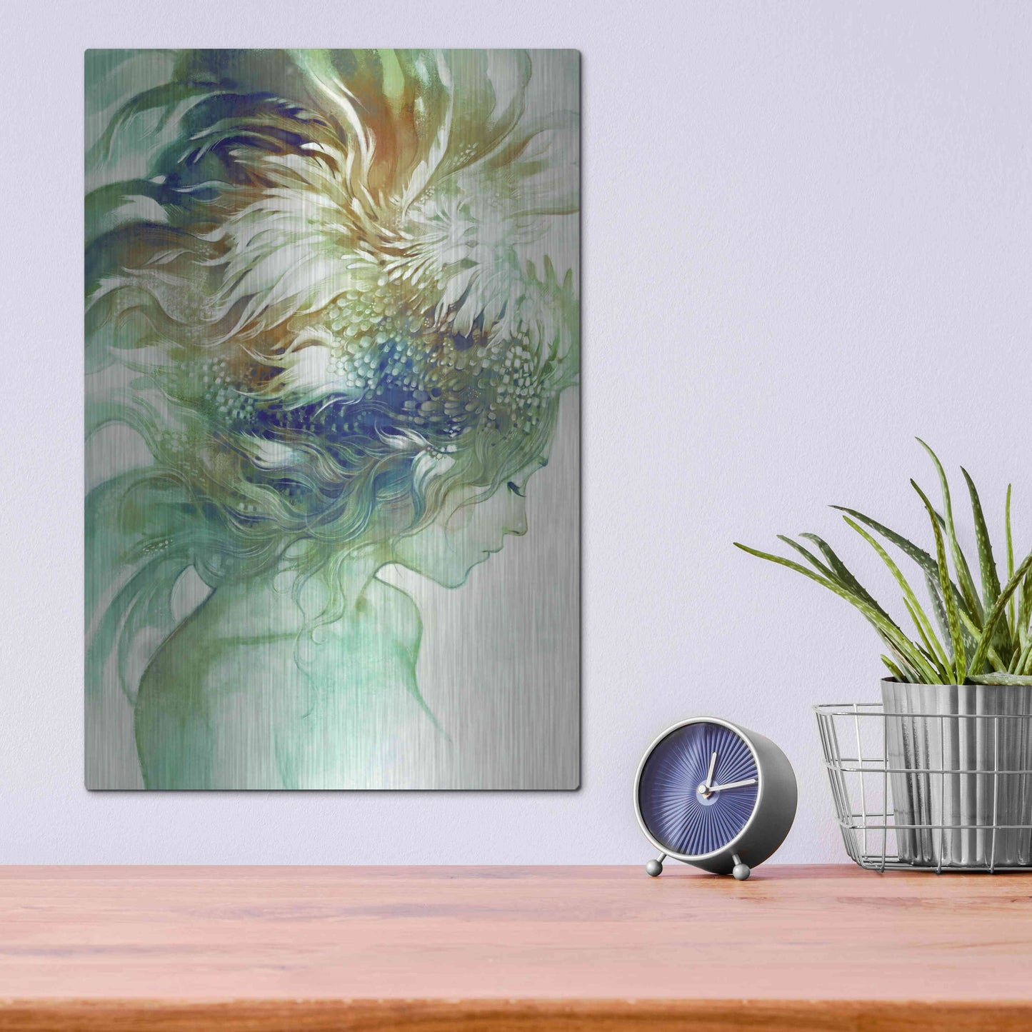 Luxe Metal Art 'Comb' by Anna Dittman, Metal Wall Art,12x16