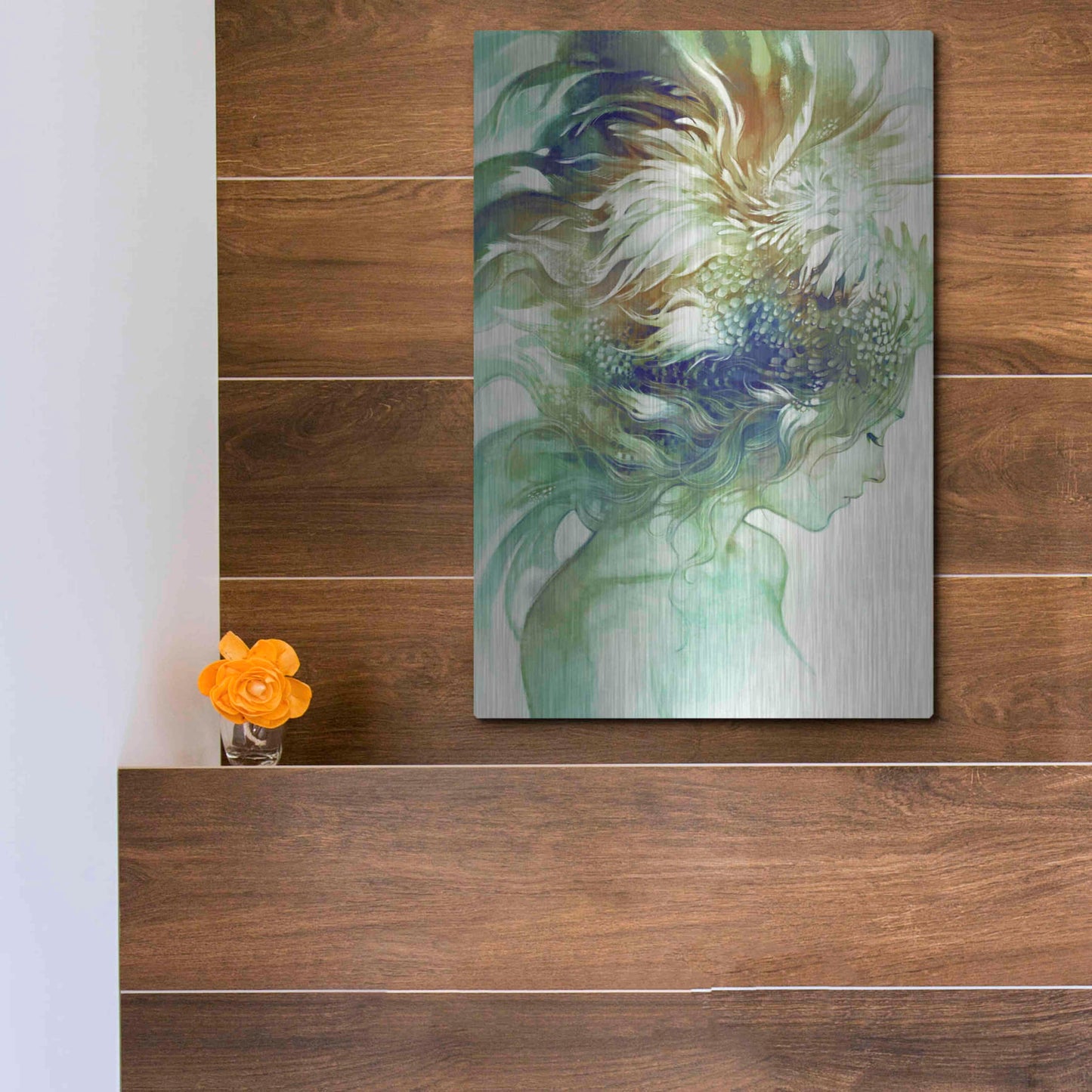 Luxe Metal Art 'Comb' by Anna Dittman, Metal Wall Art,12x16
