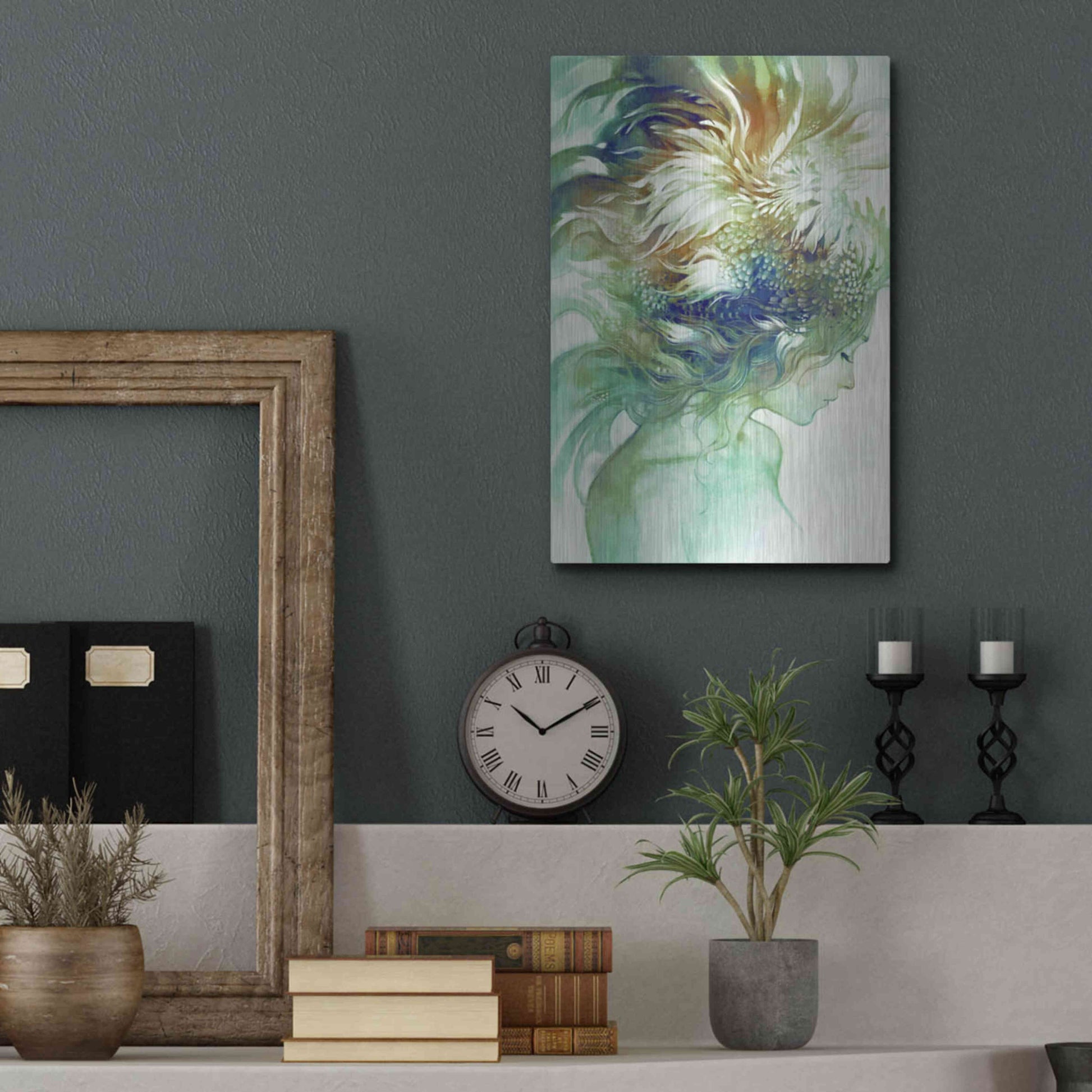 Luxe Metal Art 'Comb' by Anna Dittman, Metal Wall Art,12x16