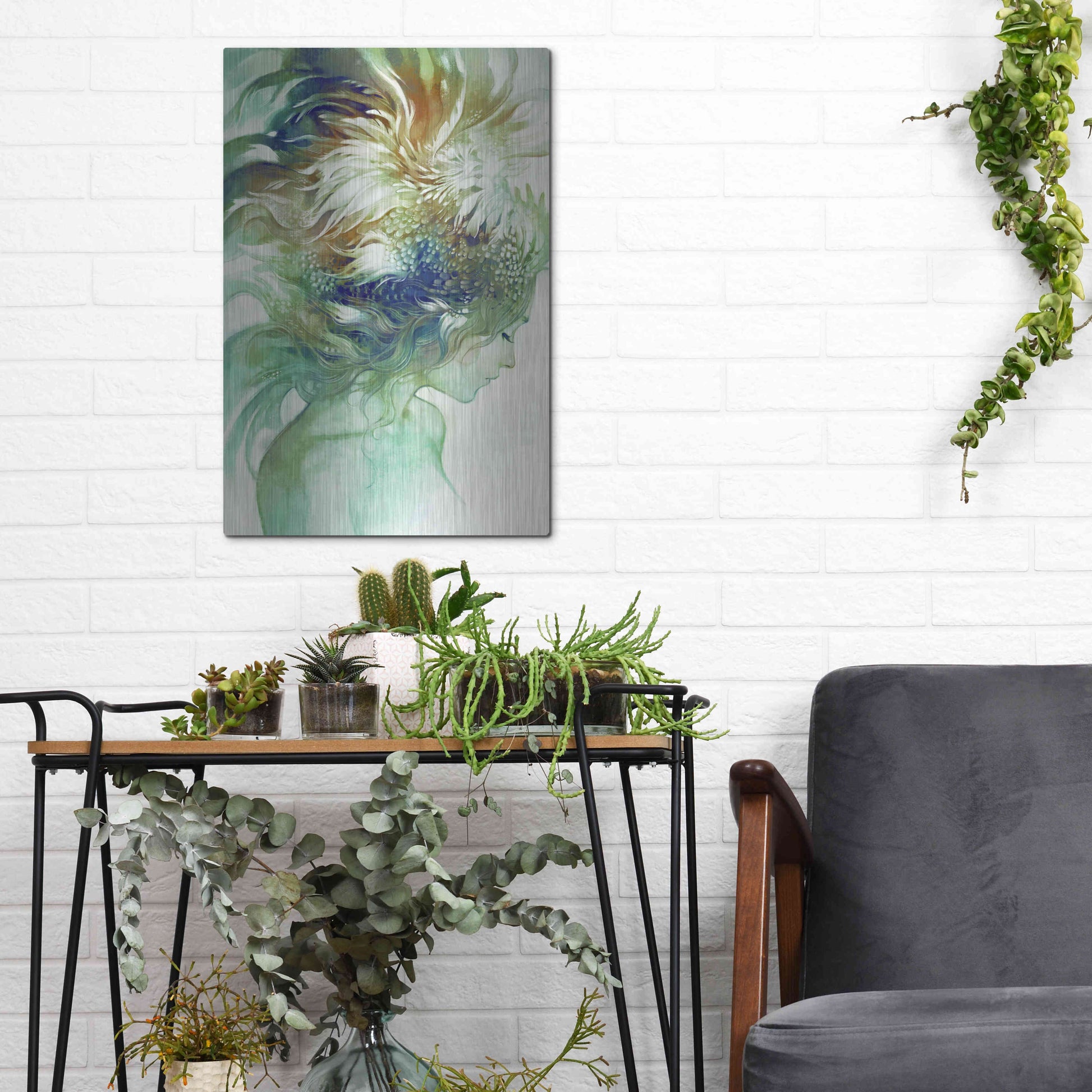 Luxe Metal Art 'Comb' by Anna Dittman, Metal Wall Art,12x16