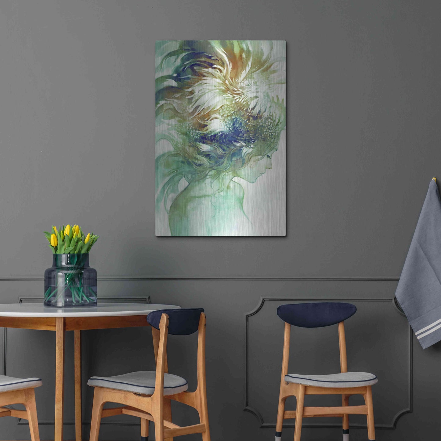 Luxe Metal Art 'Comb' by Anna Dittman, Metal Wall Art,24x36