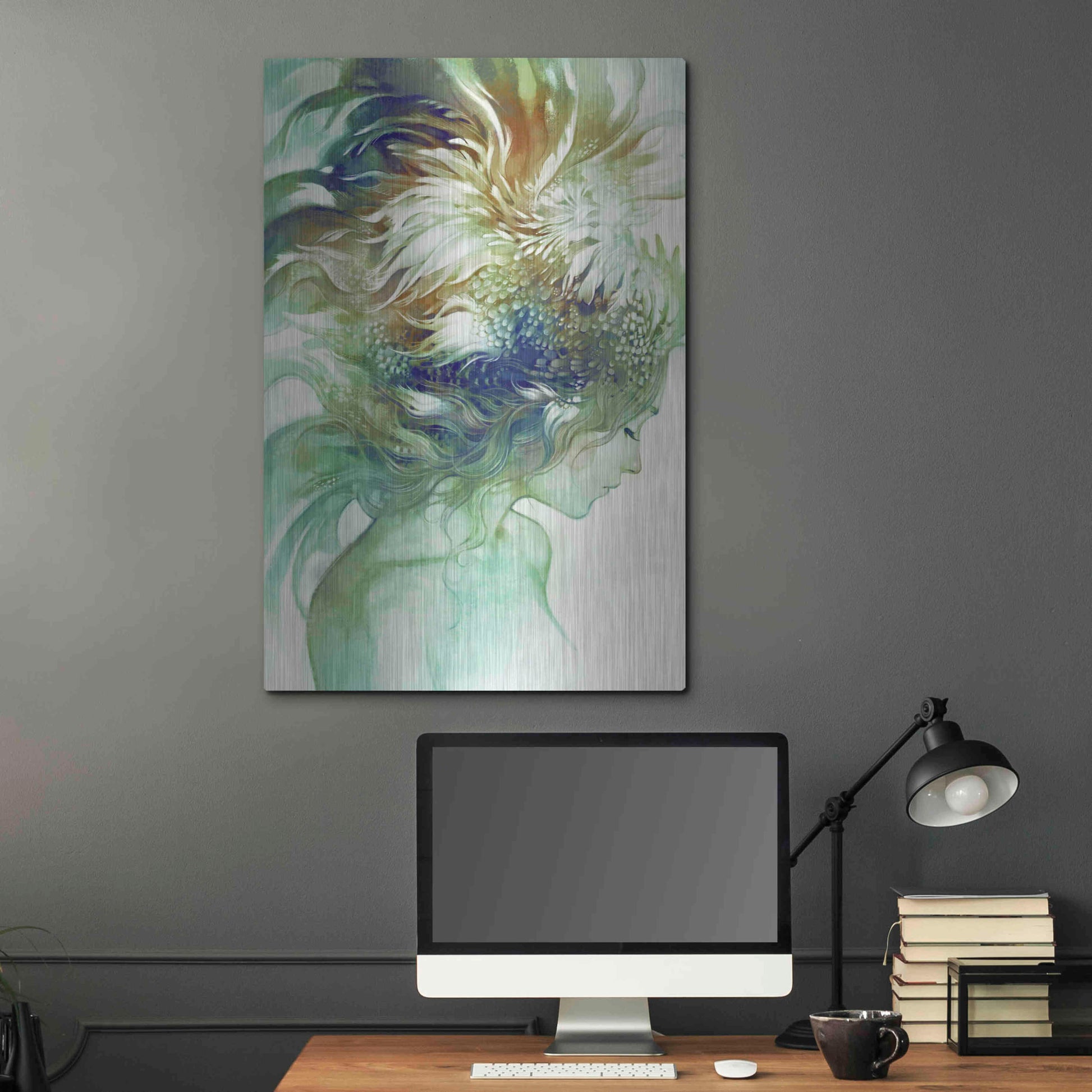 Luxe Metal Art 'Comb' by Anna Dittman, Metal Wall Art,24x36