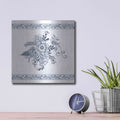 'Navy Floral IV' by Cindy Jacobs – Metal Wall Art, 12x12 room view