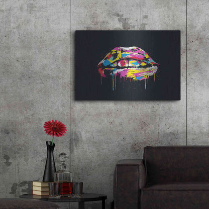 Luxe Metal Art 'Colorful Lips' by Balazs Solti, Metal Wall Art,36x24