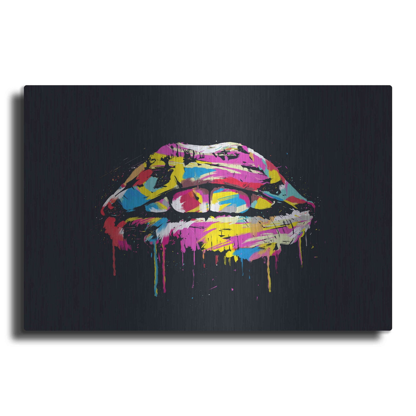 Luxe Metal Art 'Colorful Lips' by Balazs Solti, Metal Wall Art