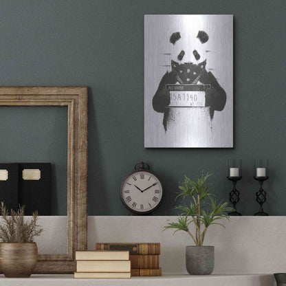 Luxe Metal Art 'Bad Panda' by Balazs Solti, Metal Wall Art,12x16