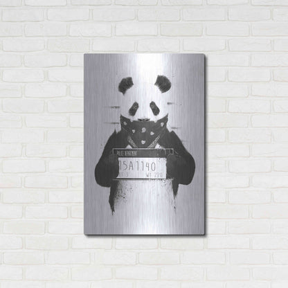 Luxe Metal Art 'Bad Panda' by Balazs Solti, Metal Wall Art,24x36