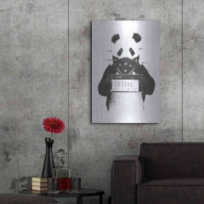 Luxe Metal Art 'Bad Panda' by Balazs Solti, Metal Wall Art,24x36