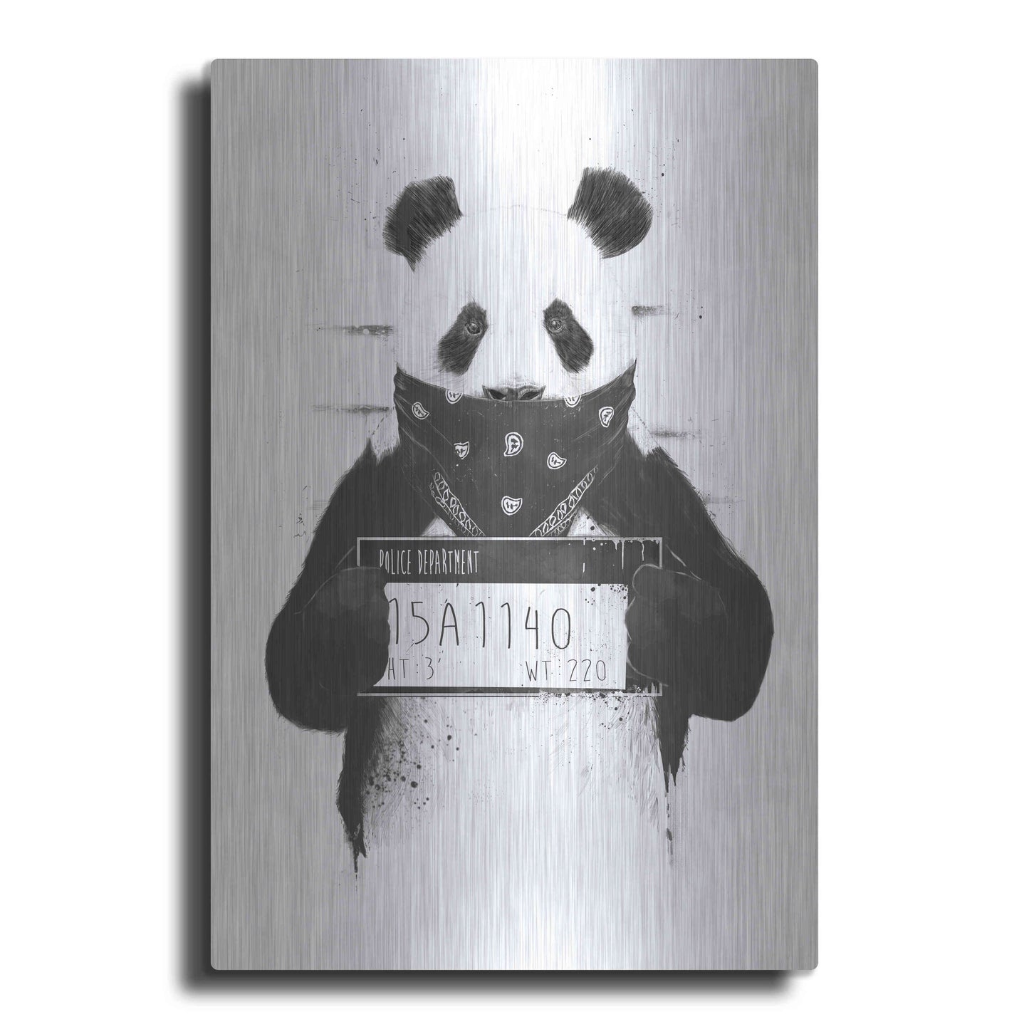 Luxe Metal Art 'Bad Panda' by Balazs Solti, Metal Wall Art