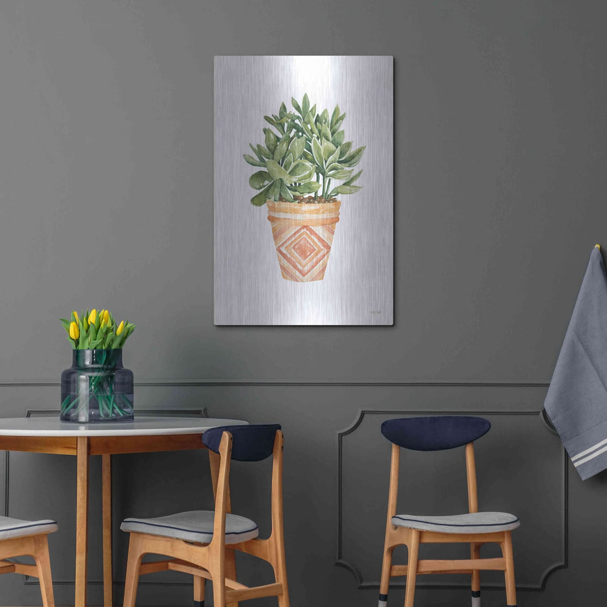 'Aztec Pot I' by Cindy Jacobs – Metal Wall Art, 24x36 room view