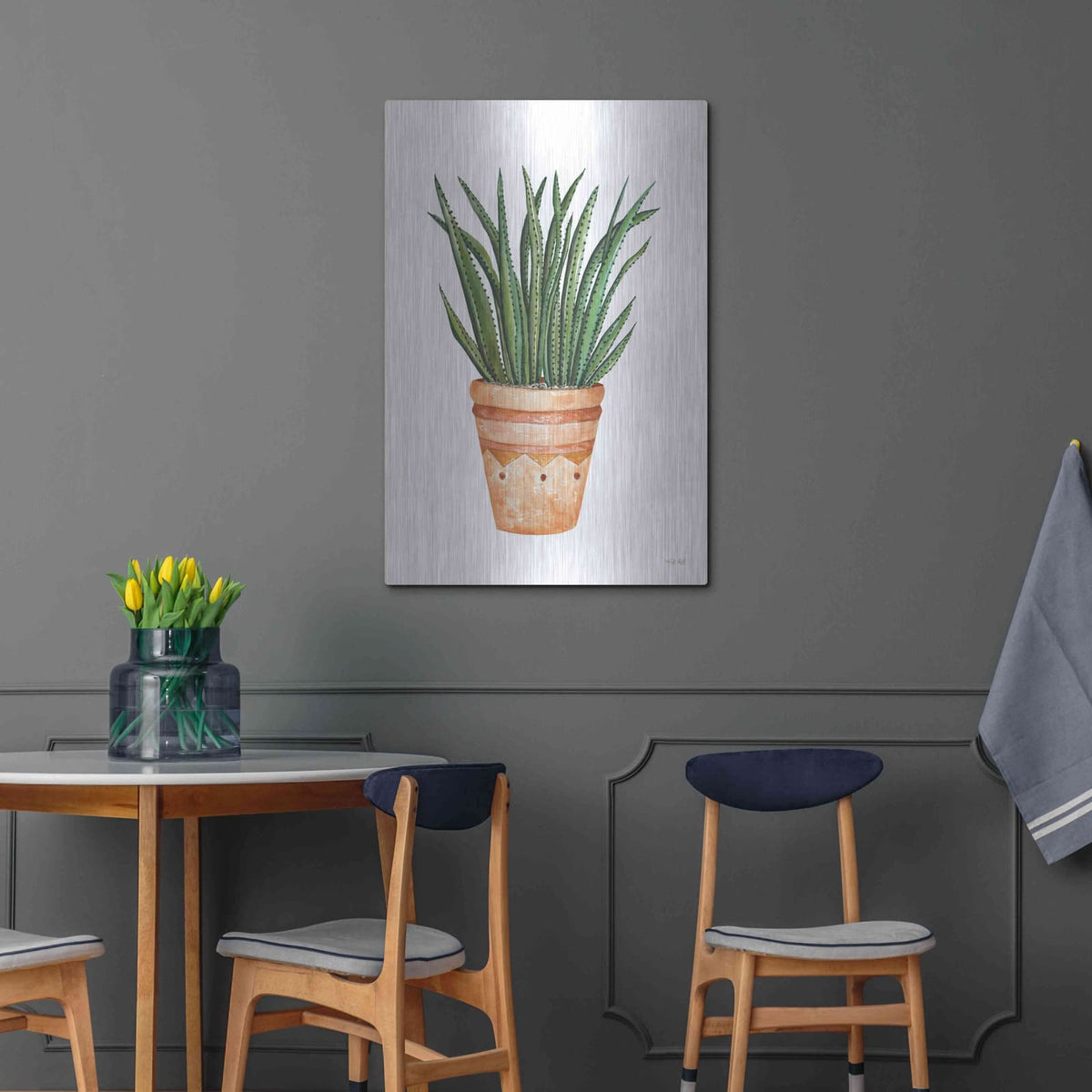 'Aztec Pot II' by Cindy Jacobs – Metal Wall Art, 24x36 room view