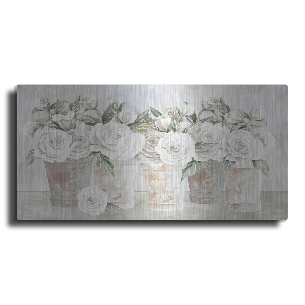 'Potted Roses' by Cindy Jacobs – Metal Wall Art