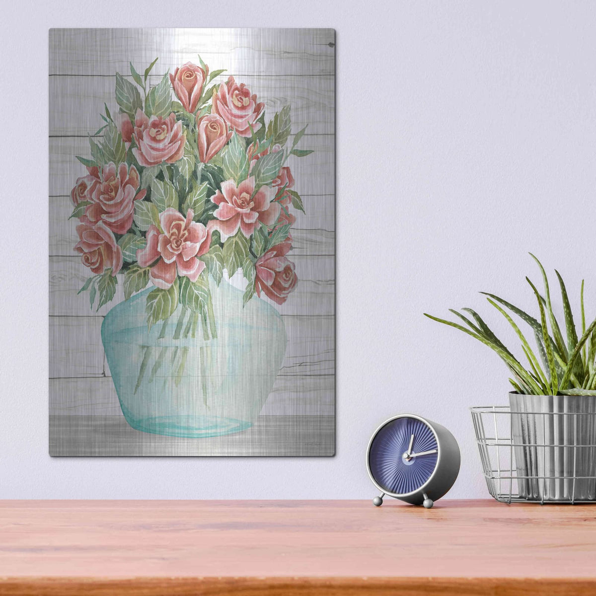 'Farmhouse Flowers IV' by Cindy Jacobs – Metal Wall Art, 12x16 room view